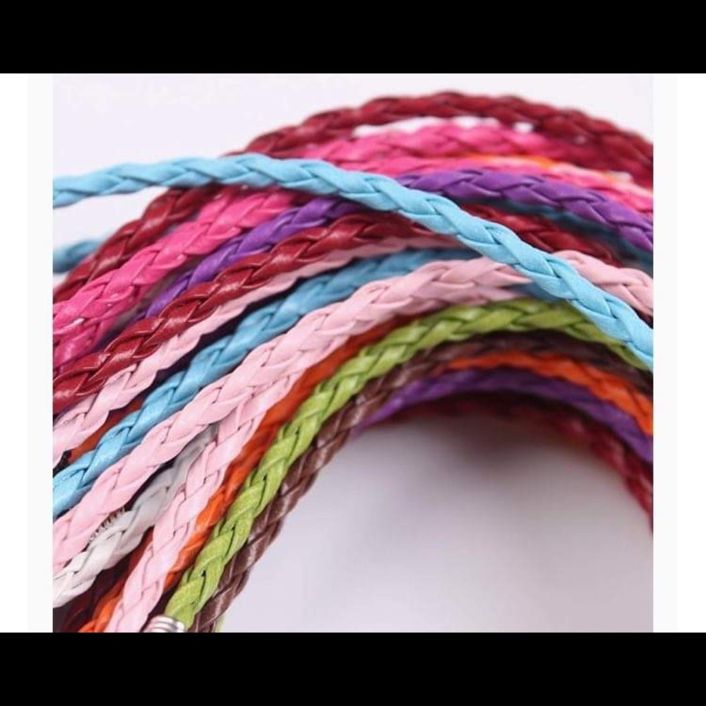 10 PCS Mixed Color Leather Lace Plaited Bracelet